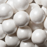WEDDING & CANDY BUFFET, WHITE GUMBALLS w/SHIMMER from Miami Candies Sweets & Snacks