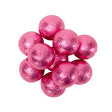 CARAMEL FILLED FOILED MILK CHOCOLATE BALLS - BRIGHT PINK
