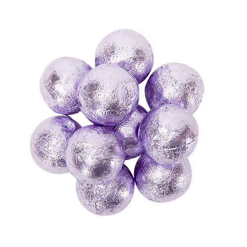 CARAMEL FILLED FOILED MILK CHOCOLATE BALLS - LAVENDER