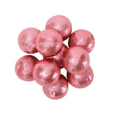 CARAMEL FILLED FOILED MILK CHOCOLATE BALLS - LIGHT PINK