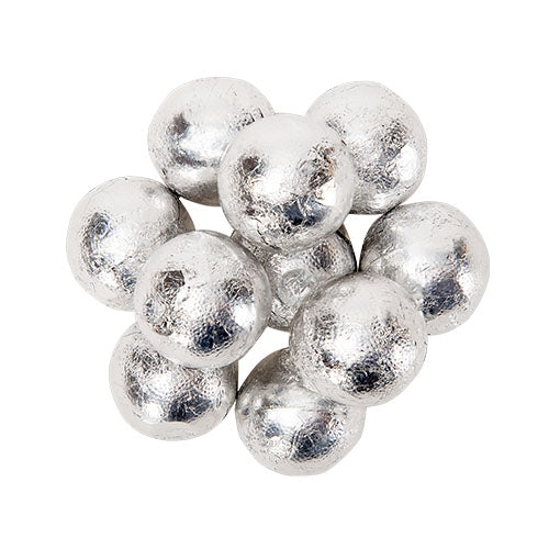 CARAMEL FILLED FOILED MILK CHOCOLATE BALLS - SILVER