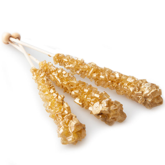 GOLD WEDDING ROCK CANDY STICKS-GOLD