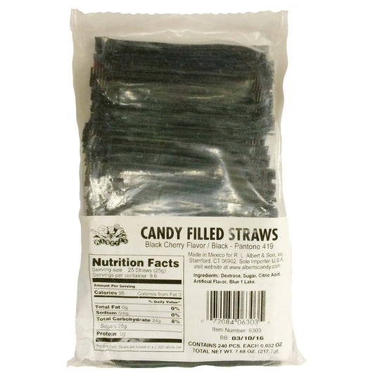 BLACK CHERRY, CANDY FILLED STRAWS from Miami Candies Sweets & Snacks