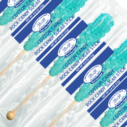 LIGHT BLUE, COTTON CANDY ROCK CANDY STICKS from Miami Candies