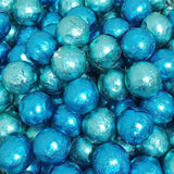 CARAMEL FILLED FOILED MILK CHOCOLATE BALLS - CARIBBEAN BLUE
