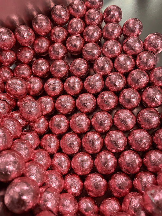 FOILED CHOCOLATE BALLS Light Pink 1LB