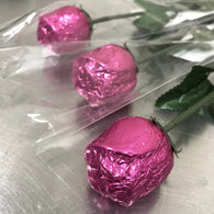FOILED MILK CHOCOLATE ROSE<br>HOT PINK