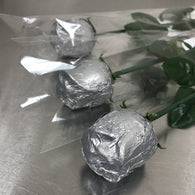 FOILED MILK CHOCOLATE ROSE<br>SILVER